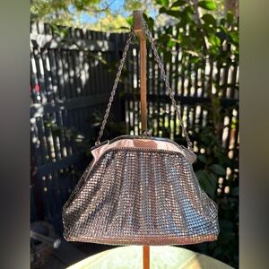 Vintage Whiting & Davis Silver Mesh Bag ♥️ Satin Interior